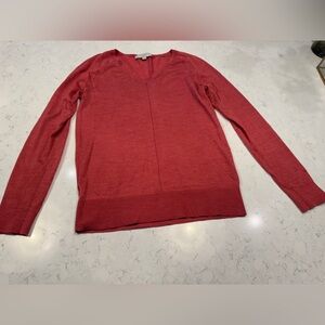 LOFT Coral-Red V-Neck Women's Sweater